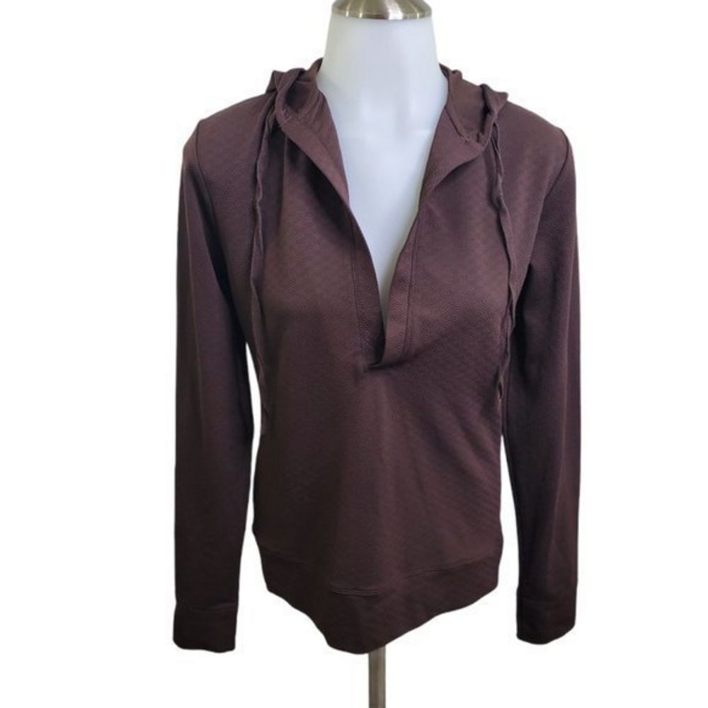 Lucy‎ Hoodie XS Brown Textured Hood Jacket Pullover